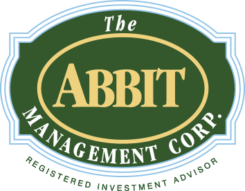 The Abbit logo is a stylized oval with a green background bearing the words 'The Abbit Management Corp'. Under the logo are the words 'Registered Investment Advisor'.